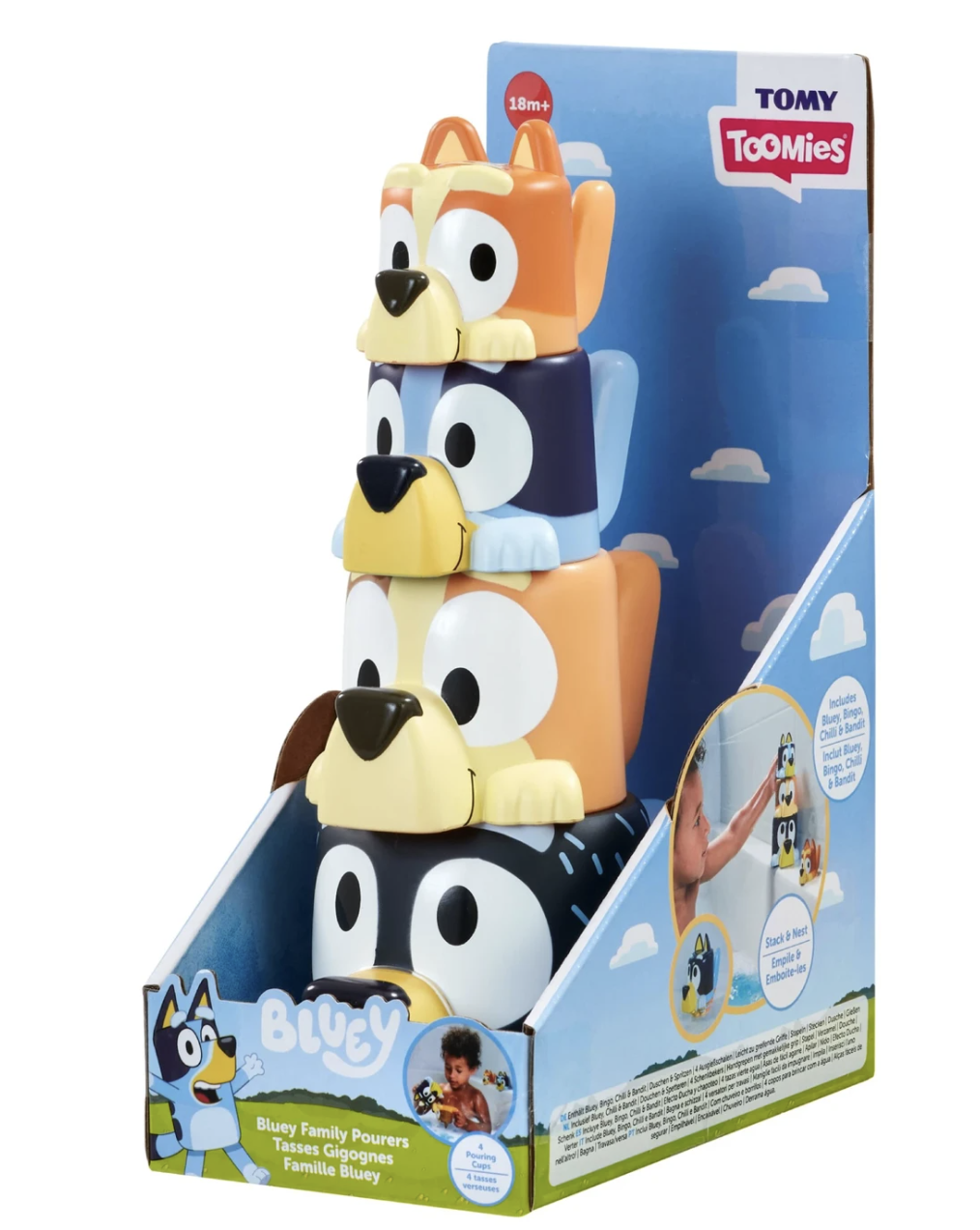Bluey Family Stack & Pour Bath Toy